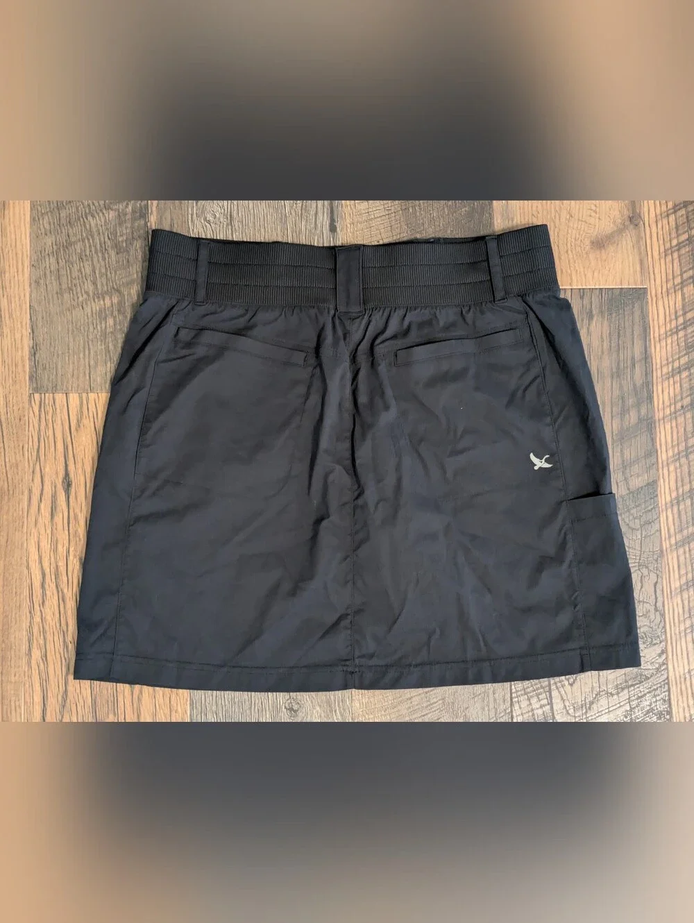 Eddie Bauer Women's Medium Black Cargo Skort Hiking Trail Stretch Mesh Lined M